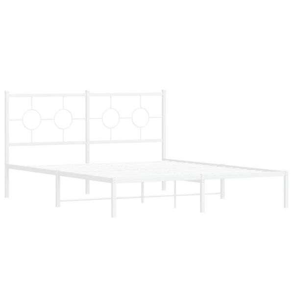 vidaXL Estructura cama sin colch&oacute;n con cabecero metal blanco 160x200cm