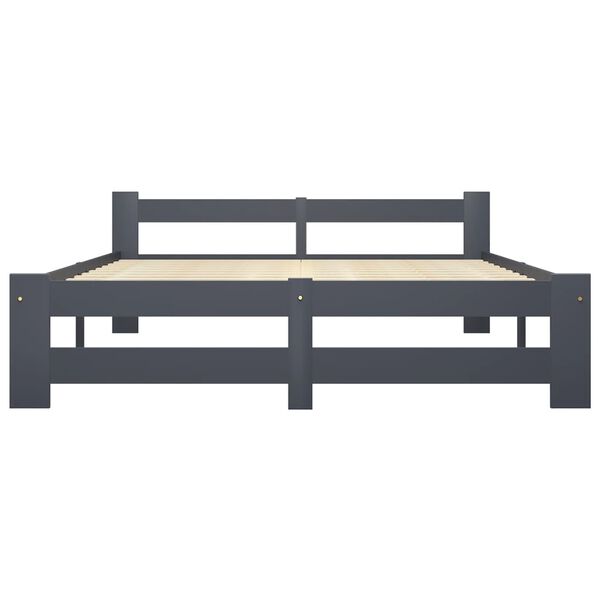 vidaXL Estructura cama sin colchón madera pino gris oscuro 120x200 cm
