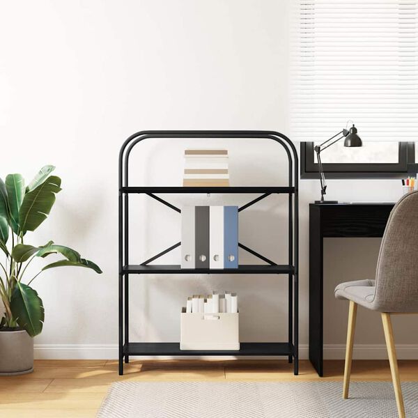 vidaXL Estante de libros Roble Negro 80 x 30 x 109 cm