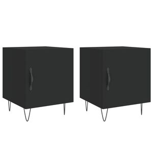 vidaXL Mesitas de noche 2 uds madera de ingenier&iacute;a negro 40x40x50 cm