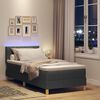 vidaXL Cama Box Spring LED con colch&oacute;n Gris oscuro 100 x 200 cm tela