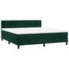vidaXL Cama box spring colch&oacute;n y LED terciopelo verde oscuro 160x200cm