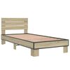 vidaXL Estructura cama madera ingenier&iacute;a metal roble Sonoma 100x200 cm