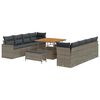 vidaXL Conjunto de sof&aacute;s de jard&iacute;n 11 uds. Gris rat&aacute;n sint&eacute;tico