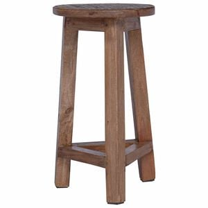 vidaXL Taburete Natural 28 x 28 x 50 cm Madera de Caoba