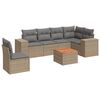 vidaXL Set sof&aacute;s de jard&iacute;n 7 piezas y cojines rat&aacute;n sint&eacute;tico beige