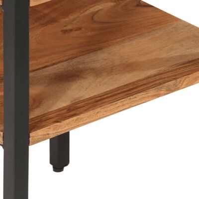 vidaXL Mesa auxiliar de madera maciza acacia y hierro 35x35x45 cm