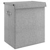 vidaXL Cesto ropa sucia plegable lino sint&eacute;tico gris 51x34,5x59,5 cm
