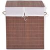vidaXL Cesto de la ropa de bamb&uacute; rectangular marr&oacute;n