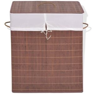 vidaXL Cesto de la ropa de bamb&uacute; rectangular marr&oacute;n