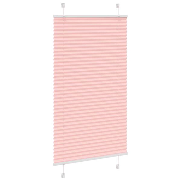 vidaXL Estor Plisado rosa 80x100 cm Tela Ancho 79,4 cm Poli&eacute;ster