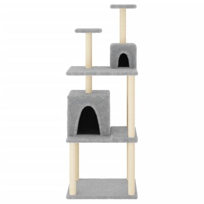 vidaXL Rascador para gatos con postes de sisal gris claro 167 cm