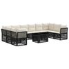 vidaXL Conjunto de sof&aacute;s de jard&iacute;n 11 uds. Negro rat&aacute;n sint&eacute;tico