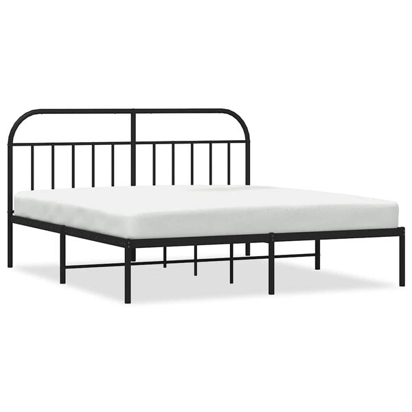 vidaXL Estructura cama sin colchón con cabecero metal negro 183x213 cm