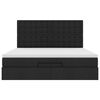 vidaXL Estructura de cama otomana con colchón tela negra 180x200cm