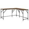 vidaXL Escritorio madera de ingenier&iacute;a roble ahumado 149x149x75 cm