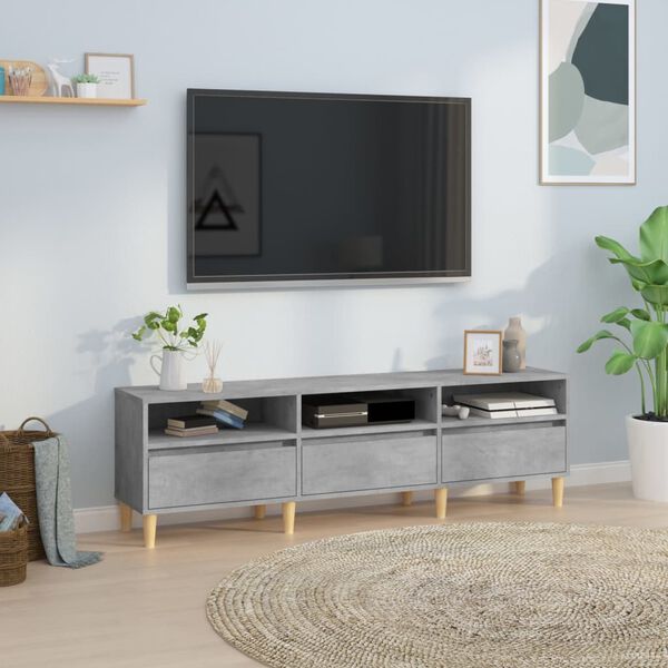 vidaXL Mueble de TV madera contrachapada gris hormig&oacute;n 150x30x44,5 cm
