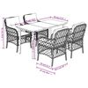 vidaXL Set comedor de jard&iacute;n 5 piezas y cojines rat&aacute;n sint&eacute;tico marr&oacute;n