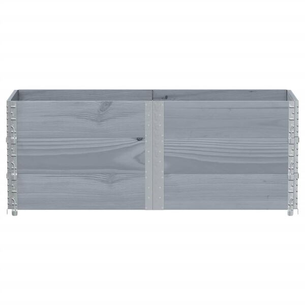 vidaXL Collares de palets 3 uds madera maciza de pino gris 150x50 cm