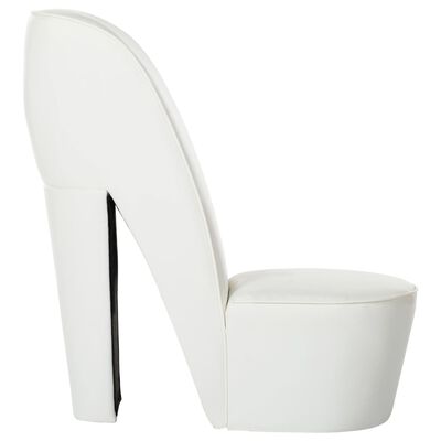 vidaXL Sillón con forma de zapato de tacón cuero sintético blanco