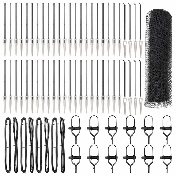 vidaXL Poste de Valla Gris 100 x 0,6 m (malla de 25 mm) Acero y PVC