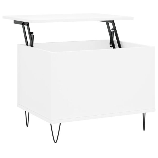 vidaXL Mesa de centro madera contrachapada blanco 60x44,5x45 cm
