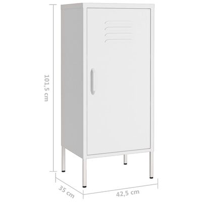 vidaXL Armario de almacenamiento acero blanco 42,5x35x101,5 cm