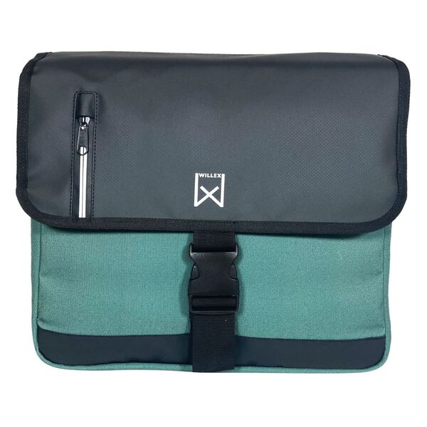 Willex Alforjas de negocios para bicicleta lona verde y negro 30 L