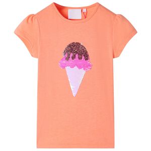 Camiseta infantil naranja ne&oacute;n 104