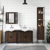 vidaXL Set de muebles de ba&ntilde;o 4 pzas madera contrachapada marr&oacute;n roble