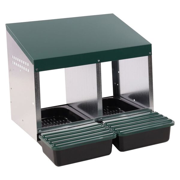 FLAMINGO Ponedero de interior para gallinas con 2 nidos Julie verde