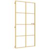 vidaXL Puerta interior dorada vidrio templado aluminio 102,5x201,5 cm