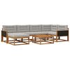 vidaXL Conjunto de sof&aacute;s de exterior 7 uds. Natural y Gris Claro