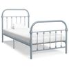 vidaXL Estructura de cama sin colch&oacute;n metal gris 90x200 cm