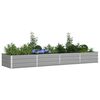 vidaXL Jardinera Gris Claro 195 x 100 x 45 cm Acero Galvanizado