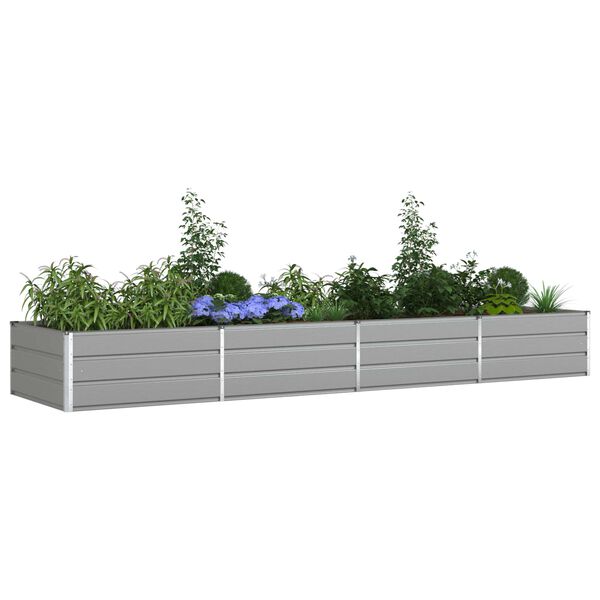 vidaXL Jardinera Gris Claro 195 x 100 x 45 cm Acero Galvanizado