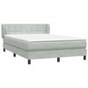 vidaXL Cama box spring con colch&oacute;n terciopelo gris claro 160x220 cm