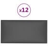 vidaXL Paneles de pared 12 uds cuero sintético gris 30x15 cm 0,54 m²