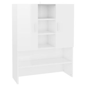 vidaXL Armario de lavadora blanco brillante 70,5x25,5x90 cm