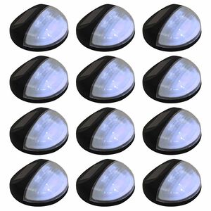vidaXL L&aacute;mparas solares LED de pared exterior 12 uds redondas negro