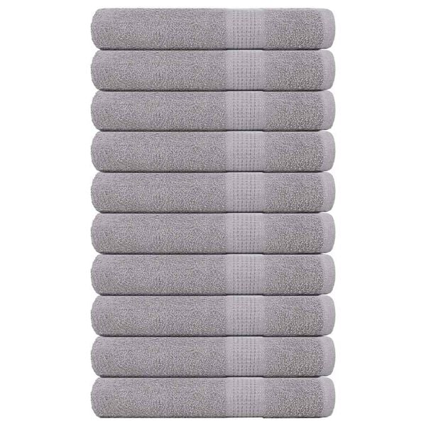 vidaXL Toallas FROGN 10 uds gris 100x200 cm 360 g/m&sup2;