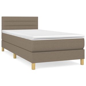 vidaXL Cama box spring con colch&oacute;n tela gris taupe 80x200 cm