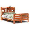 vidaXL Cama con estanter&iacute;a sin colch&oacute;n madera maciza marr&oacute;n 120x190 cm