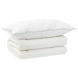 vidaXL Juego de edred&oacute;n y almohada 2 uds. 135x200 cm 4 estaciones Lana