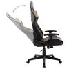 vidaXL Silla de gaming de cuero sint&eacute;tico negro y dorado