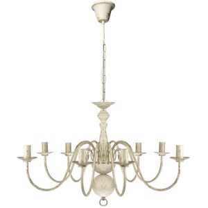 vidaXL L&aacute;mpara de ara&ntilde;a antique metal blanco 8 bombillas E14