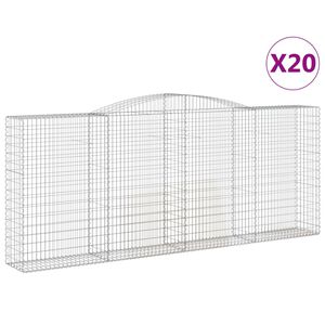 vidaXL Cestas de gaviones 20 uds forma de arco hierro 400x50x160/180cm