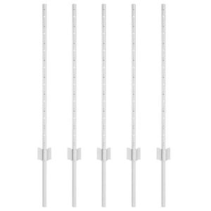 vidaXL Poste de cerca empotrado 5 uds. Plateado 120 cm