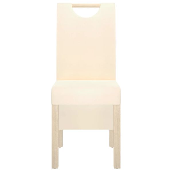 vidaXL Sillas de comedor 2 unidades de tela color crema