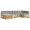 vidaXL Conjunto de sof&aacute;s de exterior 6 pcs Blanco y Gris Claro